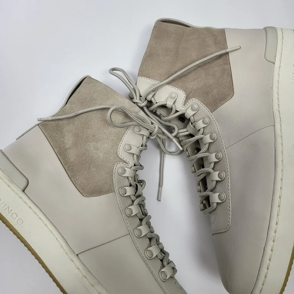Vince Rowan High Top Lace-Up Leather Suede Sneaker Size 9.5M